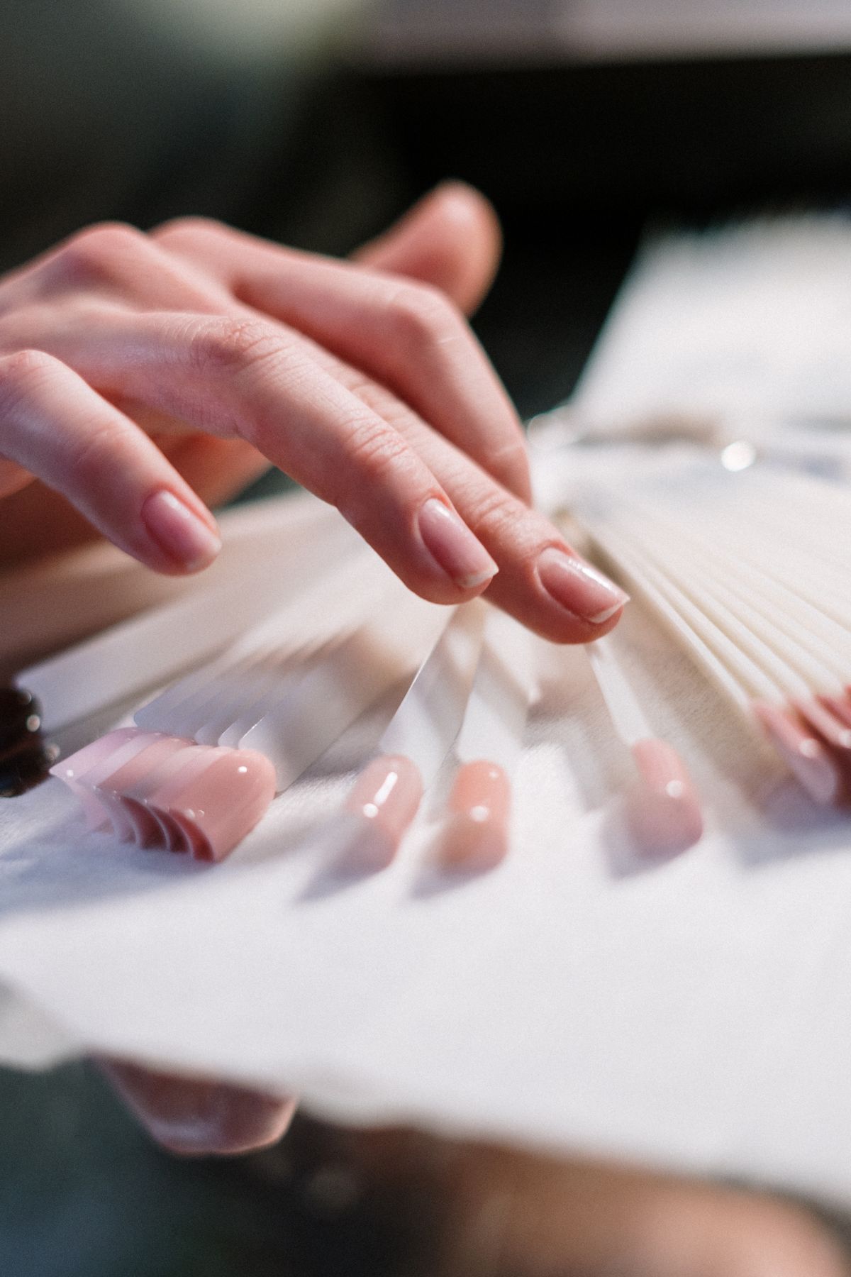 Gel-X extension tips being fitted at Red Carpet Nails